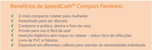 Cateter Uretral Lubrificado SpeediCath Compact Feminino - Coloplast 28578 28580 28582 28584