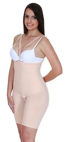 Cinta-Modeladora-sem-Busto-Perna-Curta-e-Fecho-Frontal-Cor-Chocolate---Nova-Forma-14101