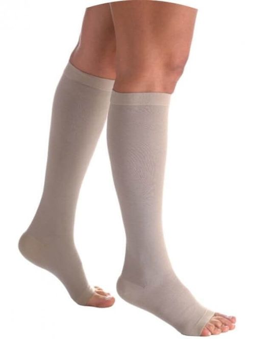 Meia Elástica Panturrilha 3/4 Algodão Super Compressão 20-30 mmHg - Natural - Sigvaris 282S