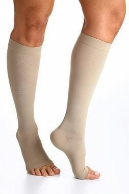 Meia Elástica Panturrilha 3/4 Select Comfort Premium Compressão 20-30mmHg - Ponta Aberta - Sigvaris 862 Natural - Longa