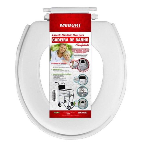 Assento Sanitário Oval Almofadado para Cadeira de Banho - Mebuki