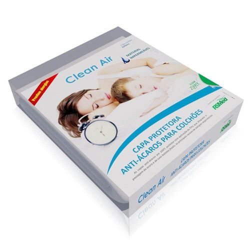 Capa Protetora Anti-Ácaros com Zíper para Colchões Clean Air - RSMed Casal