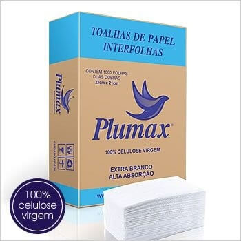 Toalhas de Papel Interfolhas - 1000 Folhas - Plumax