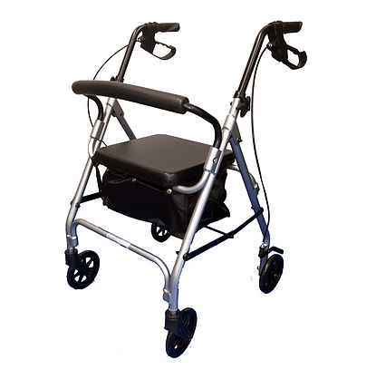 Andador com 4 Rodas Prata 1009 - Mobil Saúde