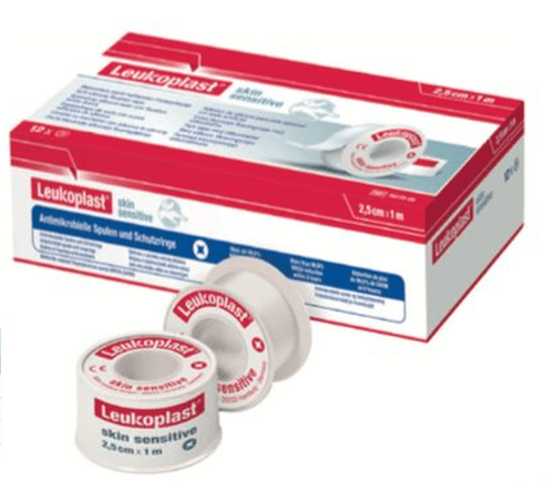 Fita Adesiva de Acetato de Celulose e Silicone Pele Sensível - LEUKOPLAST SKIN SENSITIVE Rolo 1,25cmx2,6m - Essity